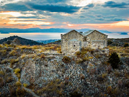Sunset Hues over the Twin Churches of Palaiochora Aegina, Greece, aigina, ancient, palaiochora, palaiohora, palaioxora, ΑΙΓΙΝΑ, παλαιοχωρα