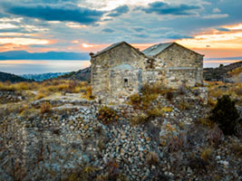 Sunset Hues over the Twin Churches of Palaiochora Aegina, Greece, aigina, ancient, palaiochora, palaiohora, palaioxora, ΑΙΓΙΝΑ, παλαιοχωρα