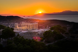 Sunlight Passing Through the Temple of Aphaia at Sunset Aegina, afaia, afaia temple, afea, ancient, ancient temple, Aphaia, Aphaia temple, archaeology, architecture, classical, culture, Greece, heritage, history, landmark, ruins, temple, Temple of Aphaia, travel