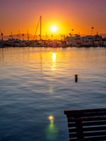 Sunset in aegina harbour 