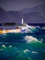 Raw Beauty of the Harbor Greece, Nature, blue water, coast, energy, landscape, motion, sea, seascape, waves