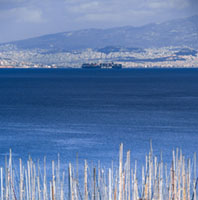 Athens Skyline from the Shipyard Σαρωνικός, ορίζοντας, θάλασσα, Athens Skyline, Shipyard