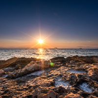 Sunset over the Rocks δύση, sunset, βράχια, θάλασσα