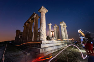 Aphaia Temple in Night Light Aegina, Aphaia, Aphaia temple, Greece, Temple of Aphaia, aerial night view, afaia, afaia temple, afea, ancient, ancient temple, archaeology, architecture, classical, culture, drone, heritage, history, illuminated building, landmark, lights, photography, ruins, symmetry, temple, travel
